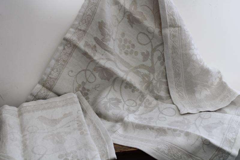 photo of Williams Sonoma linen / cotton jacquard napkins, natural flax color #1