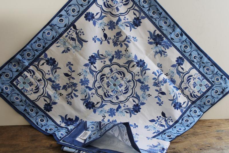 photo of Williams Sonoma napkins, never used, blue and white floral print cotton #1