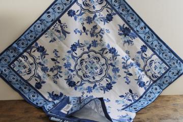 catalog photo of Williams Sonoma napkins, never used, blue and white floral print cotton