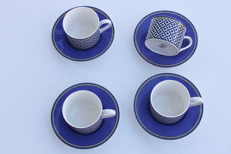 photo of Williamsburg blue & white star Victoria & Beale porcelain china cups and saucers #1