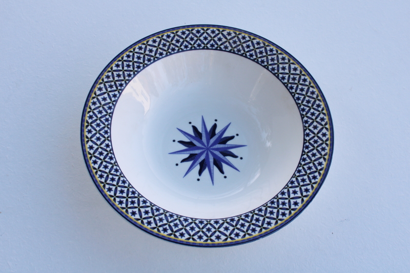 photo of Williamsburg blue & white star Victoria & Beale porcelain china serving bowl #1