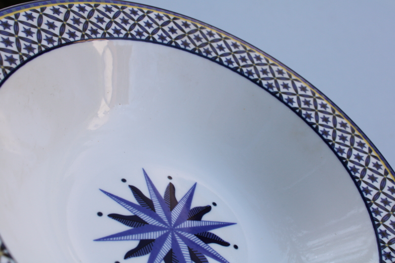 photo of Williamsburg blue & white star Victoria & Beale porcelain china serving bowl #2