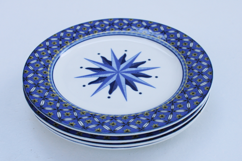 photo of Williamsburg blue & white star Victoria & Beale porcelain china set of salad plates #4