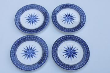 catalog photo of Williamsburg blue & white star Victoria & Beale porcelain china set of salad plates