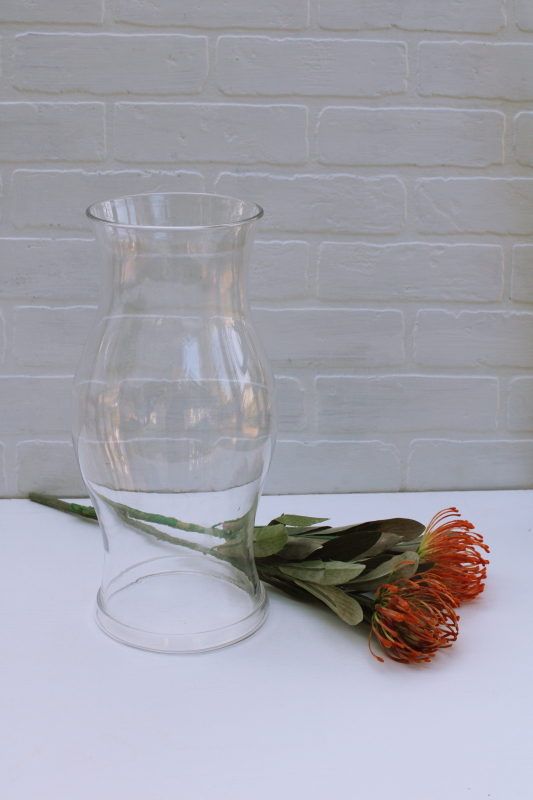 photo of Williamsburg style vintage hand blown glass hurricane, very large candle shade w/ heavy rim #1