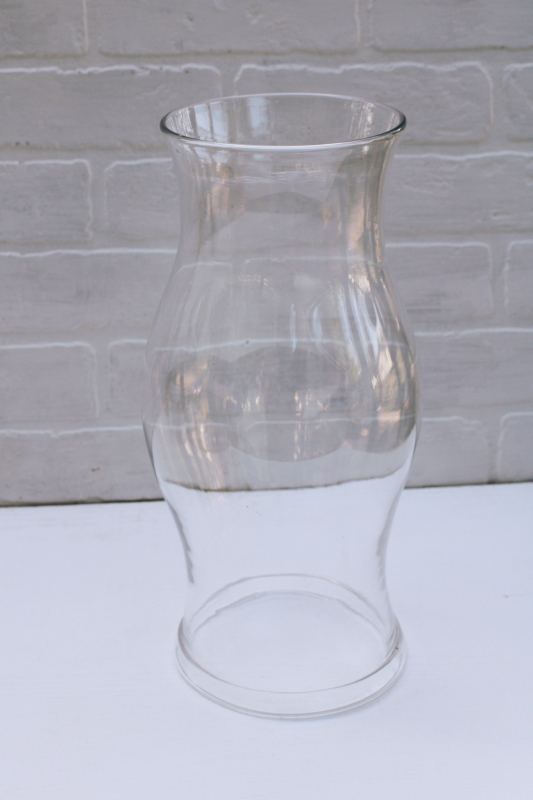 photo of Williamsburg style vintage hand blown glass hurricane, very large candle shade w/ heavy rim #4