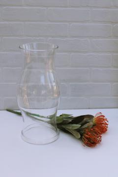 catalog photo of Williamsburg style vintage hand blown glass hurricane, very large candle shade w/ heavy rim