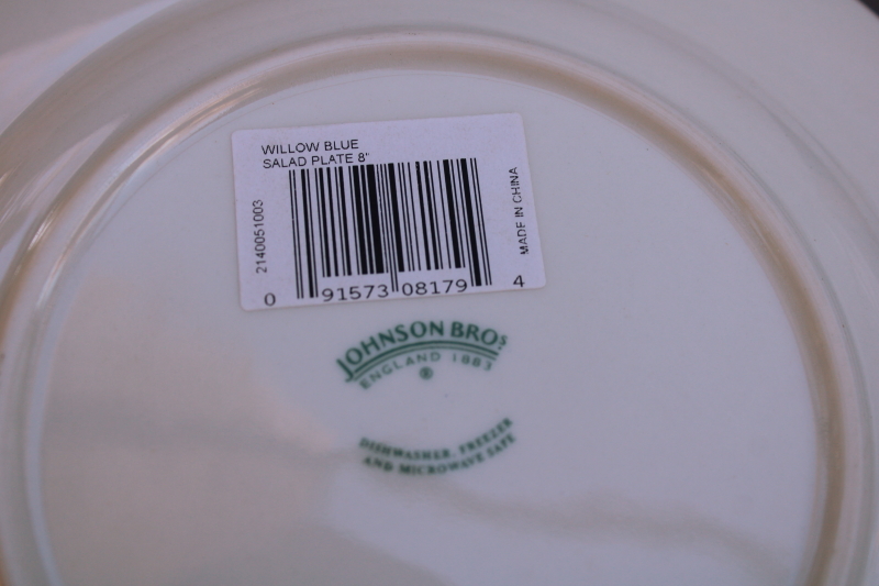 photo of Willow blue & white china new in box Johnson Bros 20 piece set for 4, vintage 2004 #8