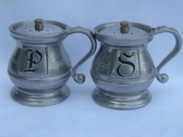 catalog photo of Wilton Armetale pewter salt and pepper shakers, vintage S&P set