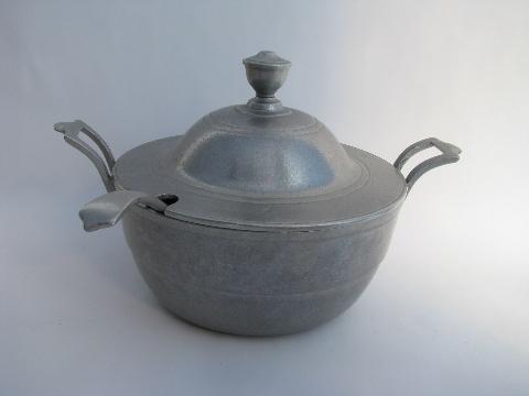 photo of Wilton Armetale pewter, vintage covered dish - tureen w/ ladle #1