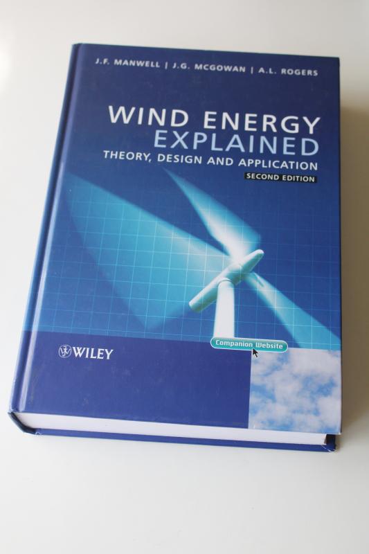 photo of Wind Energy Explained 2nd edition textbook 2010 Wiley technical engineering reference #1