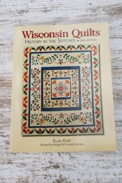 catalog photo of Wisconsin Quilts, many photos vintage & antique textiles & their stories, WI settlement, history, biographies 