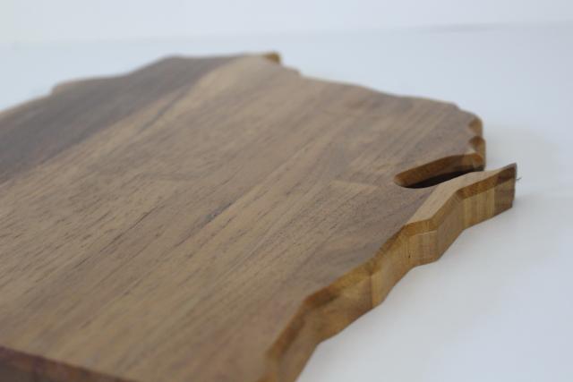 photo of Wisconsin shape handcrafted walnut wood cheese board serving tray, home state or souvenir #2