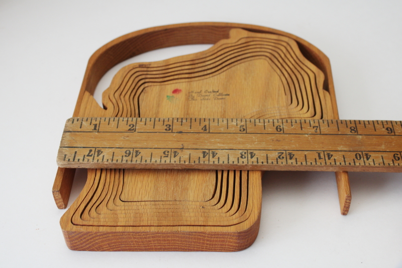 photo of Wisconsin state shape handmade wood board basket, rustic north woods souvenir  #6