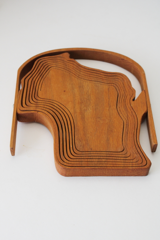 photo of Wisconsin state shape handmade wood board basket, rustic north woods souvenir  #7