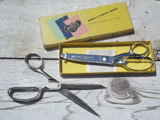 photo of Wiss pinking shears and sewing scissors, quality vintage American made #1