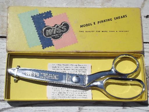 photo of Wiss pinking shears and sewing scissors, quality vintage American made #2