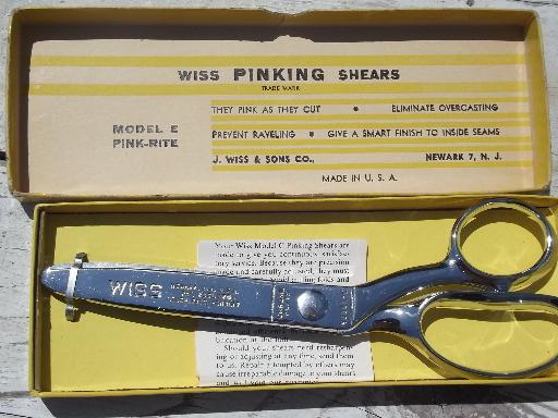 photo of Wiss pinking shears and sewing scissors, quality vintage American made #3