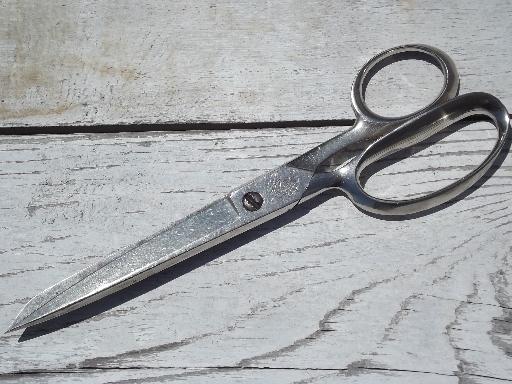 photo of Wiss pinking shears and sewing scissors, quality vintage American made #4