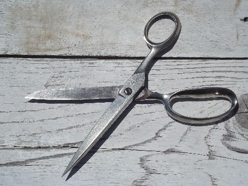 photo of Wiss pinking shears and sewing scissors, quality vintage American made #5