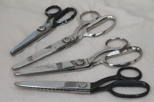 photo of Wiss pinking shears sewing scissors, quality vintage American made scissors #1