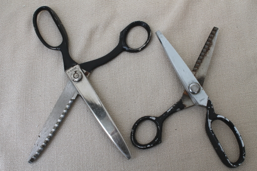 photo of Wiss pinking shears sewing scissors, quality vintage American made scissors #6