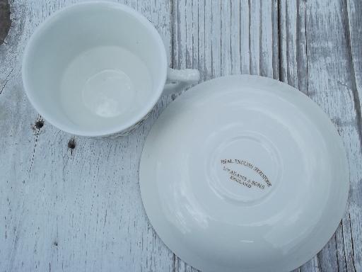 photo of Wm Adams Sharon brown transferware shamrock clover china cups and saucers #5