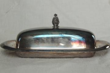 catalog photo of Wm Rogers vintage silver plate stick butter dish w/ cover and glass liner