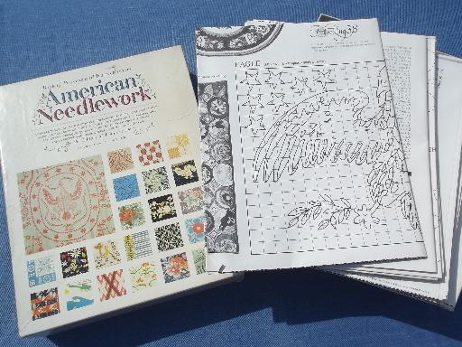 photo of Woman's Day American Needlework book and full size patterns, pattern sheets #1