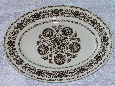 photo of Wood - Wellesley brown, vintage ironstone china, platter #1