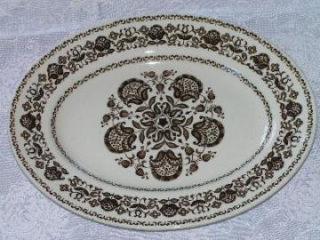 catalog photo of Wood - Wellesley brown, vintage ironstone china, platter