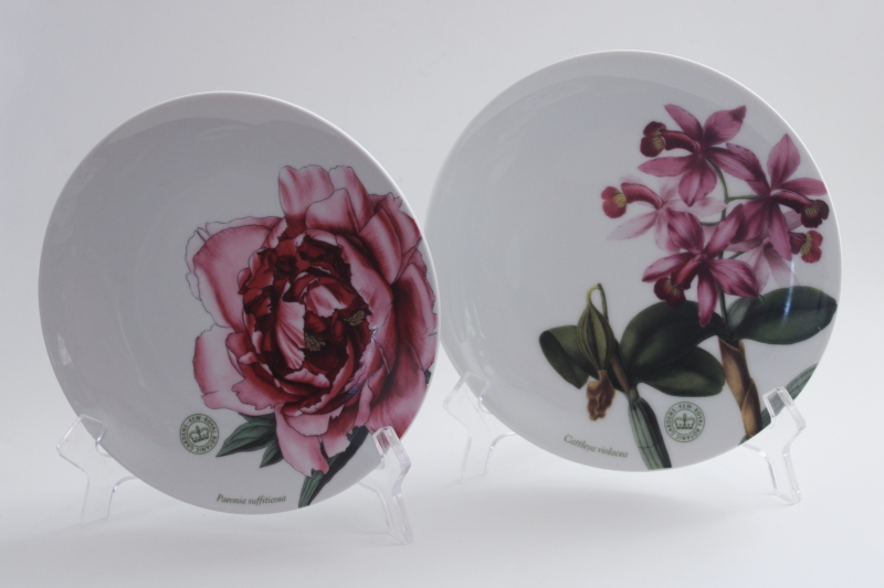 photo of World Market Kew Royal Botanic Gardens china salad plates Paeonia & Cattleya prints #1