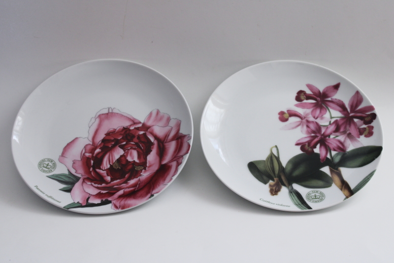 photo of World Market Kew Royal Botanic Gardens china salad plates Paeonia & Cattleya prints #6