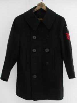 catalog photo of World War II vintage sailors heavy military wool pea coat