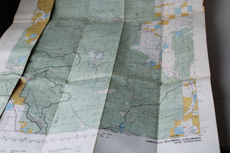 photo of Wyoming topographical maps Bureau of Land Managment BLM 90s vintage Medicine Bow & Saratoga WY #7