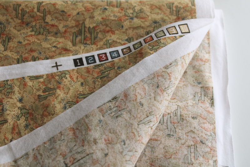 photo of Y2K vintage fabric, tiny print saguaro cactus southwest desert colors quilting cotton  #4