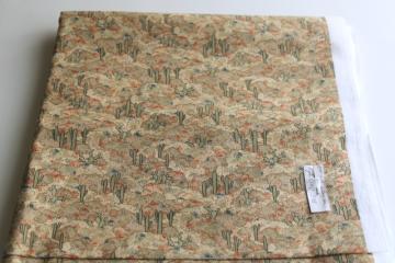 catalog photo of Y2K vintage fabric, tiny print saguaro cactus southwest desert colors quilting cotton 