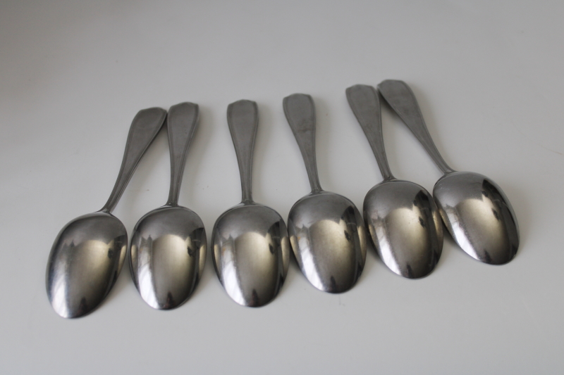 photo of Yamazaki gold accent stainless flatware, set of 6 soup spoons Victoria tassel pattern  #5