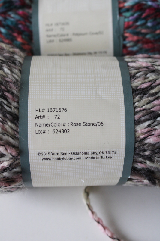 photo of Yarn Bee Creatively Colorful multicolored acrylic tweed yarn lot three balls different colors #3