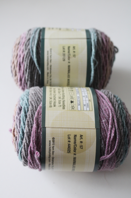 photo of Yarn Bee Lil Dollop acrylic cotton blend yarn lot Bella Berry & Marmalade shaded pink purple blue  #5
