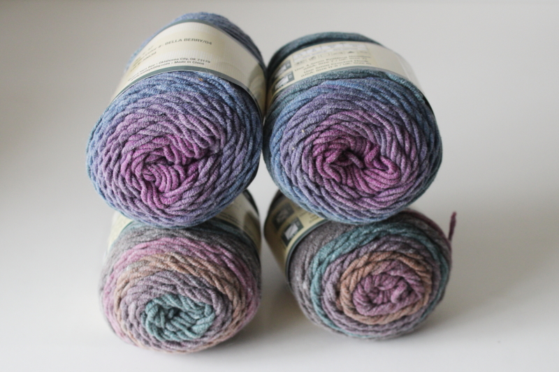 photo of Yarn Bee Lil Dollop acrylic cotton blend yarn lot Bella Berry & Marmalade shaded pink purple blue  #6
