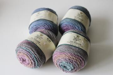 catalog photo of Yarn Bee Lil Dollop acrylic cotton blend yarn lot Bella Berry & Marmalade shaded pink purple blue 