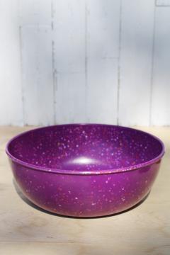 catalog photo of Zak retro style confetti splatter melamine plastic serving / snacks bowl, purple!