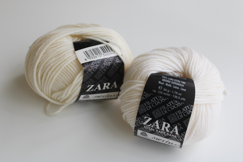 photo of Zara extra fine merino superwash wool yarn, ivory or cream two different dye lots  #1