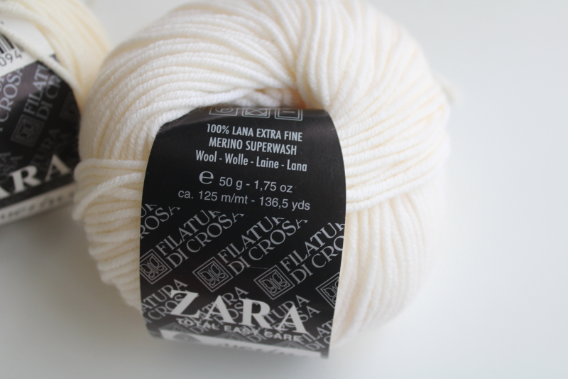 photo of Zara extra fine merino superwash wool yarn, ivory or cream two different dye lots  #2