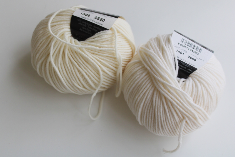 photo of Zara extra fine merino superwash wool yarn, ivory or cream two different dye lots  #3