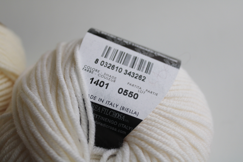 photo of Zara extra fine merino superwash wool yarn, ivory or cream two different dye lots  #4