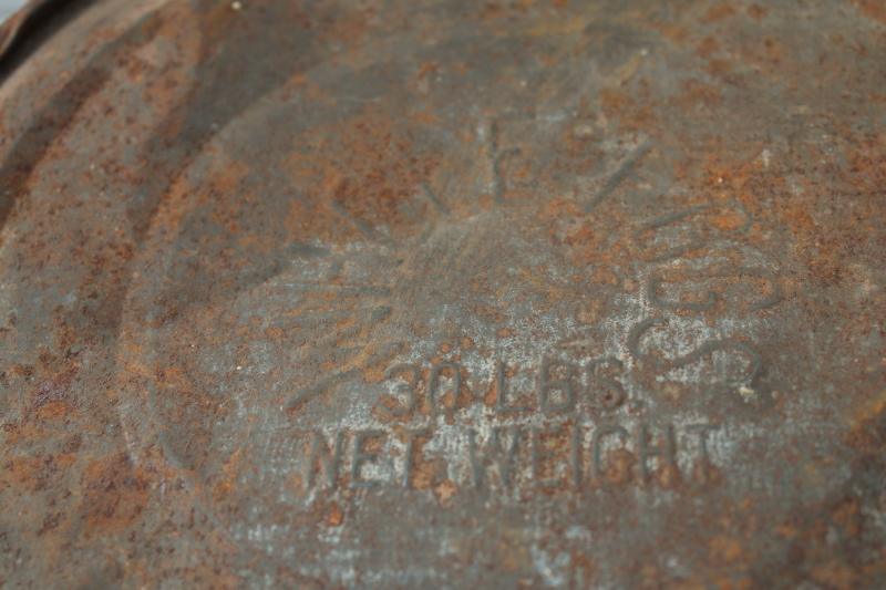 photo of Zeiglers Milwaukee Peerless Marshmallows antique candy tin, mint green blue color, worn original finish  #5