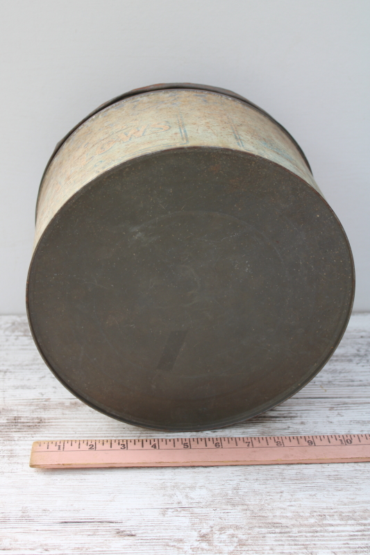 photo of Zeiglers Milwaukee Peerless Marshmallows antique candy tin, mint green blue color, worn original finish  #8