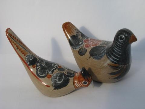 photo of Zuni doves, vintage Mexican Indian pottery figures #1